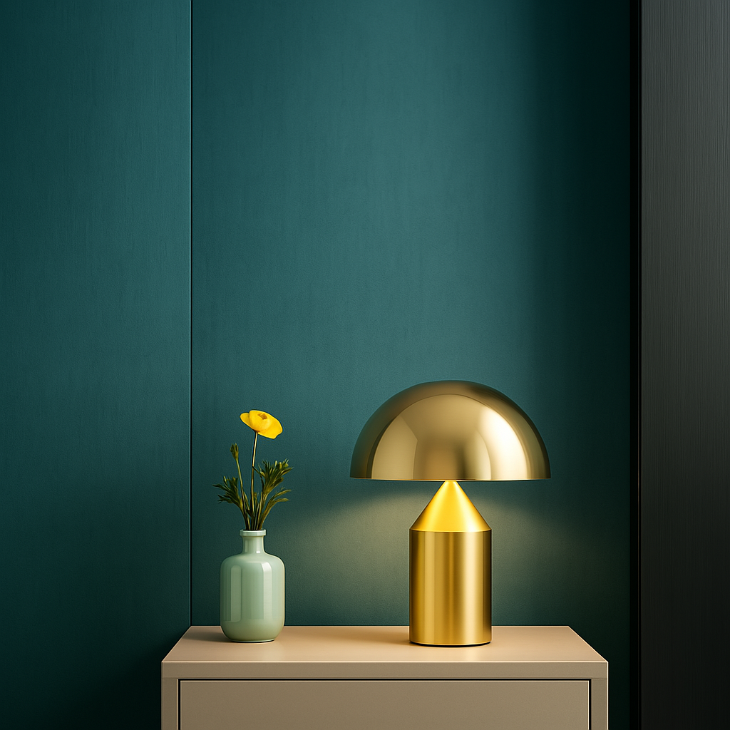 Lampa Aurora Dome elegancka nowoczesna złota metalowa 38 cm