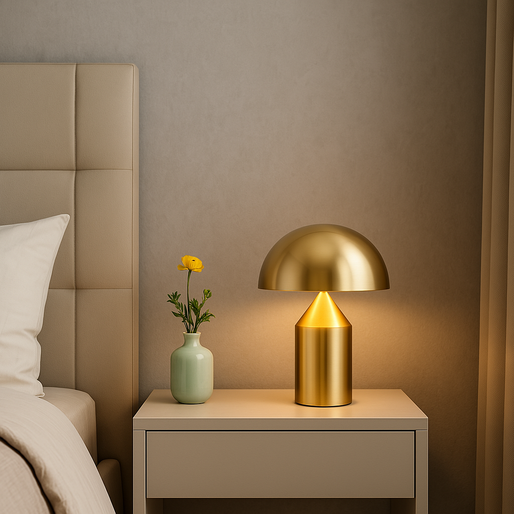 Lampa Aurora Dome elegancka nowoczesna złota metalowa 38 cm