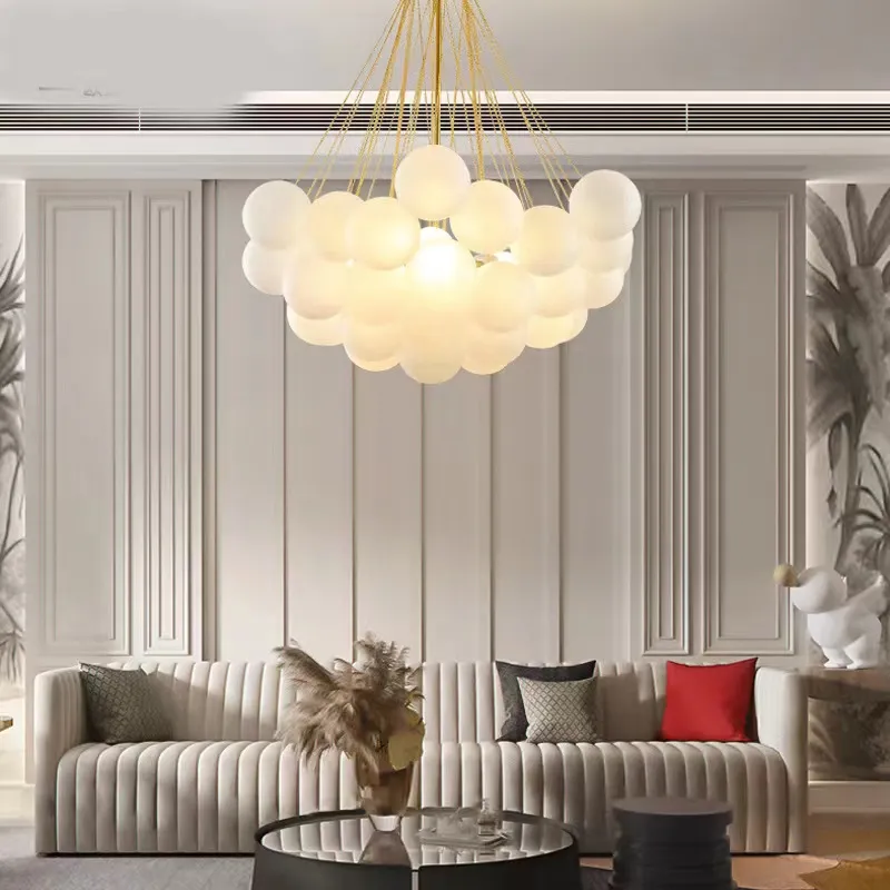 LAMPA wisząca 36 kul/kloszy GLAMOUR złota