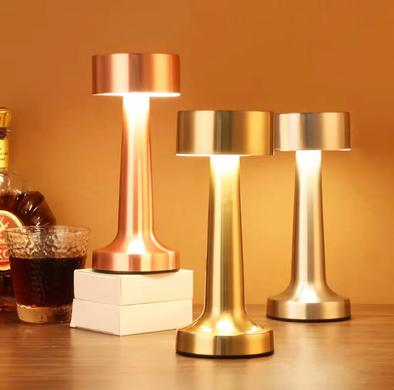 Lampa stołowa LED AURORA LUX 1W 120lm ZŁOTA IP20 | DOTYKOWA | USB-C
