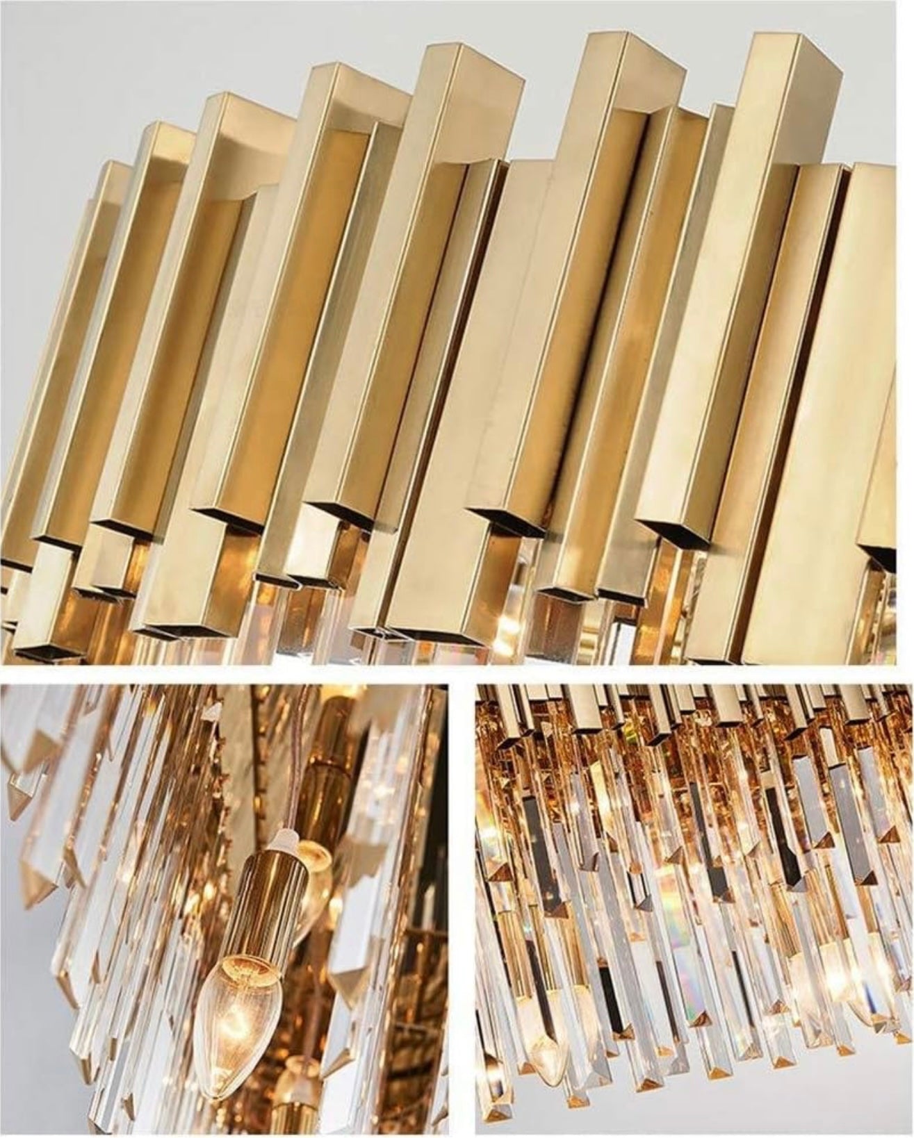 Żyrandol Royal Glow złoty nowoczesny kreatywny 80 cm E14