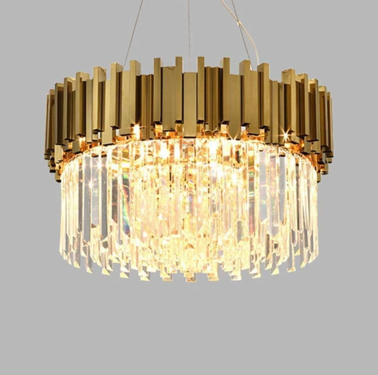 Żyrandol Royal Glow złoty nowoczesny kreatywny 80 cm E14