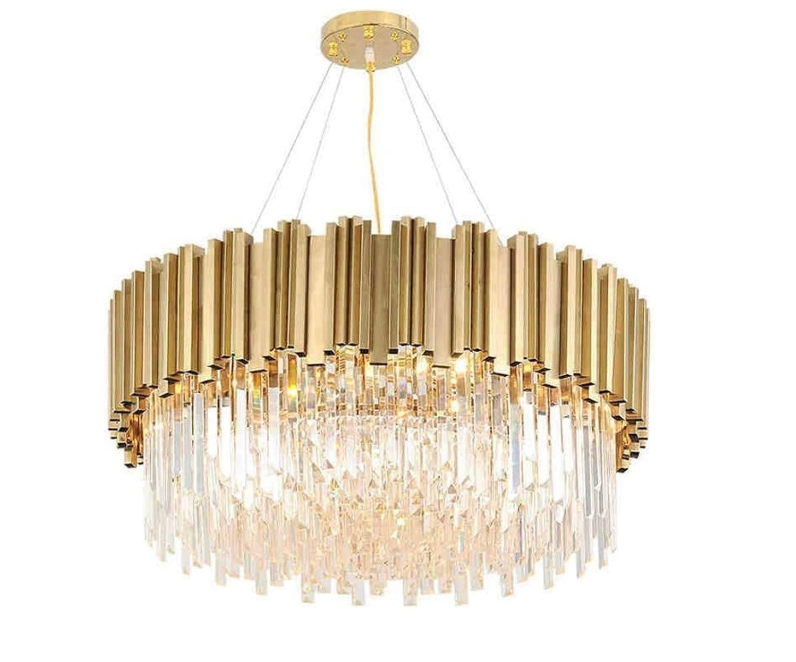 Żyrandol Royal Glow złoty nowoczesny kreatywny 80 cm E14