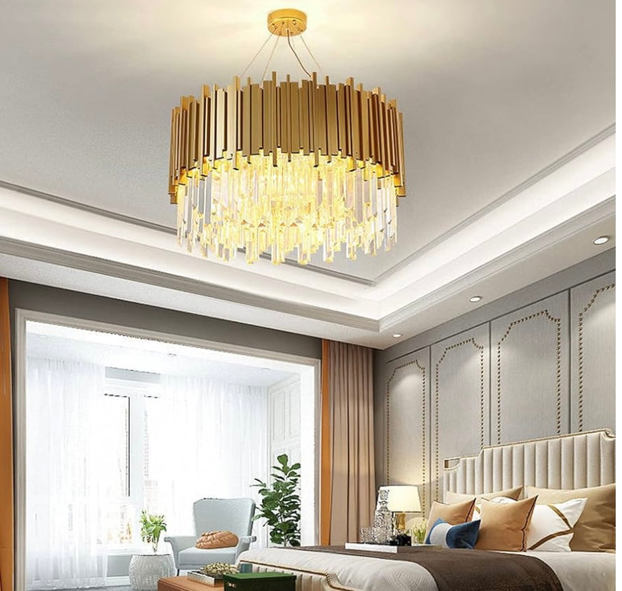Żyrandol Royal Glow złoty nowoczesny kreatywny 80 cm E14