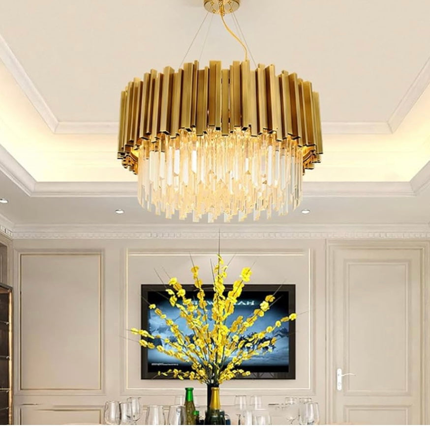Żyrandol Royal Glow złoty nowoczesny kreatywny 80 cm E14