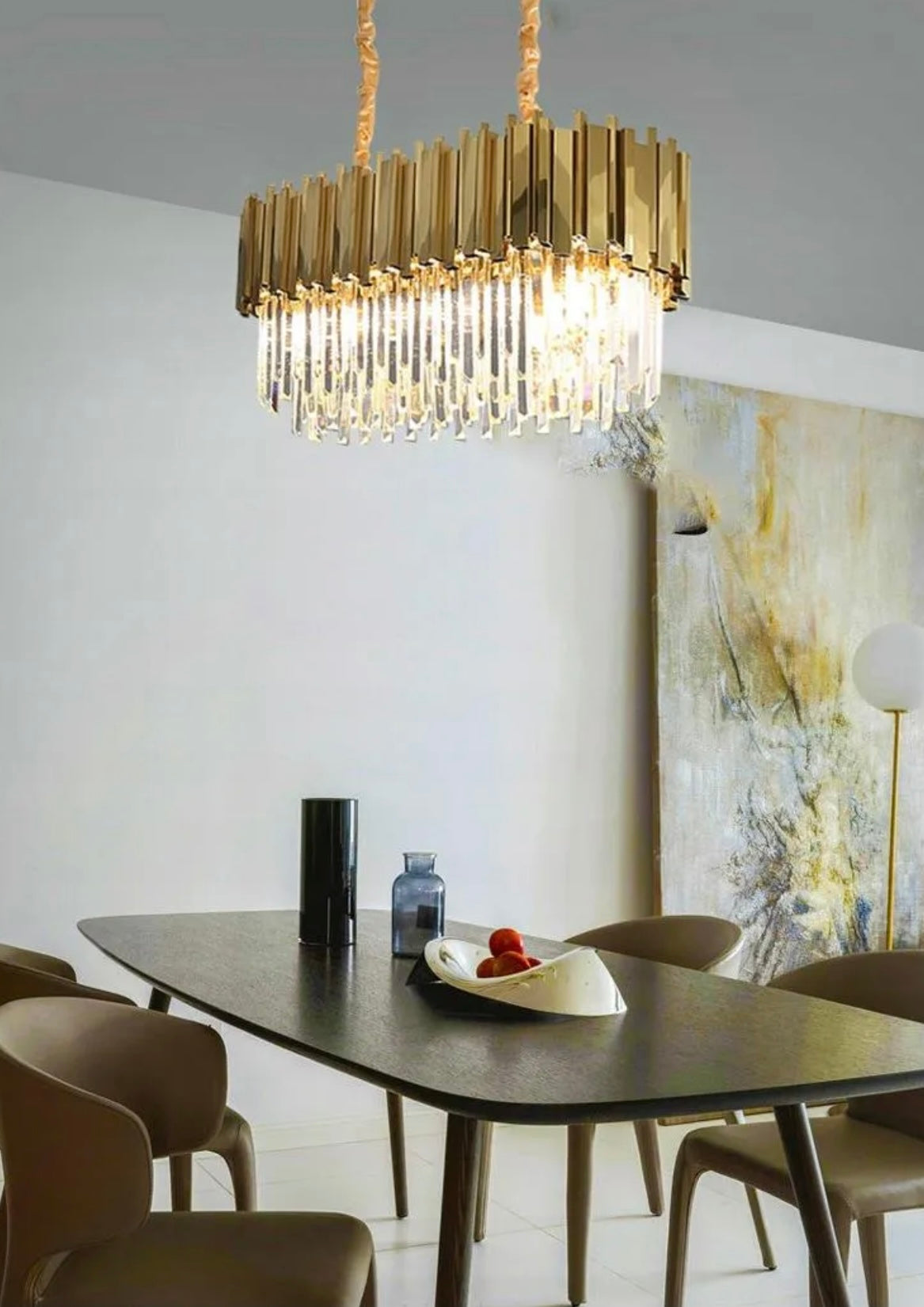 Lampa Wisząca Royal Elegance – Złoto i Kryształ 90 CM DŁUGOŚCI