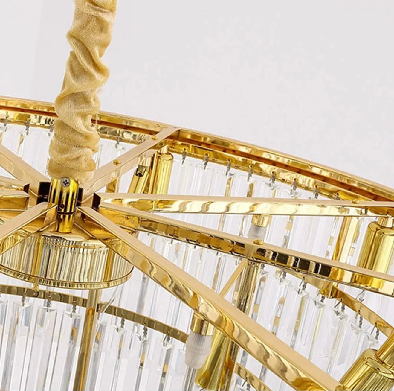 Żyrandol Luxora Shine nowoczesny glamour złoto unikat kryształowy 80 cm