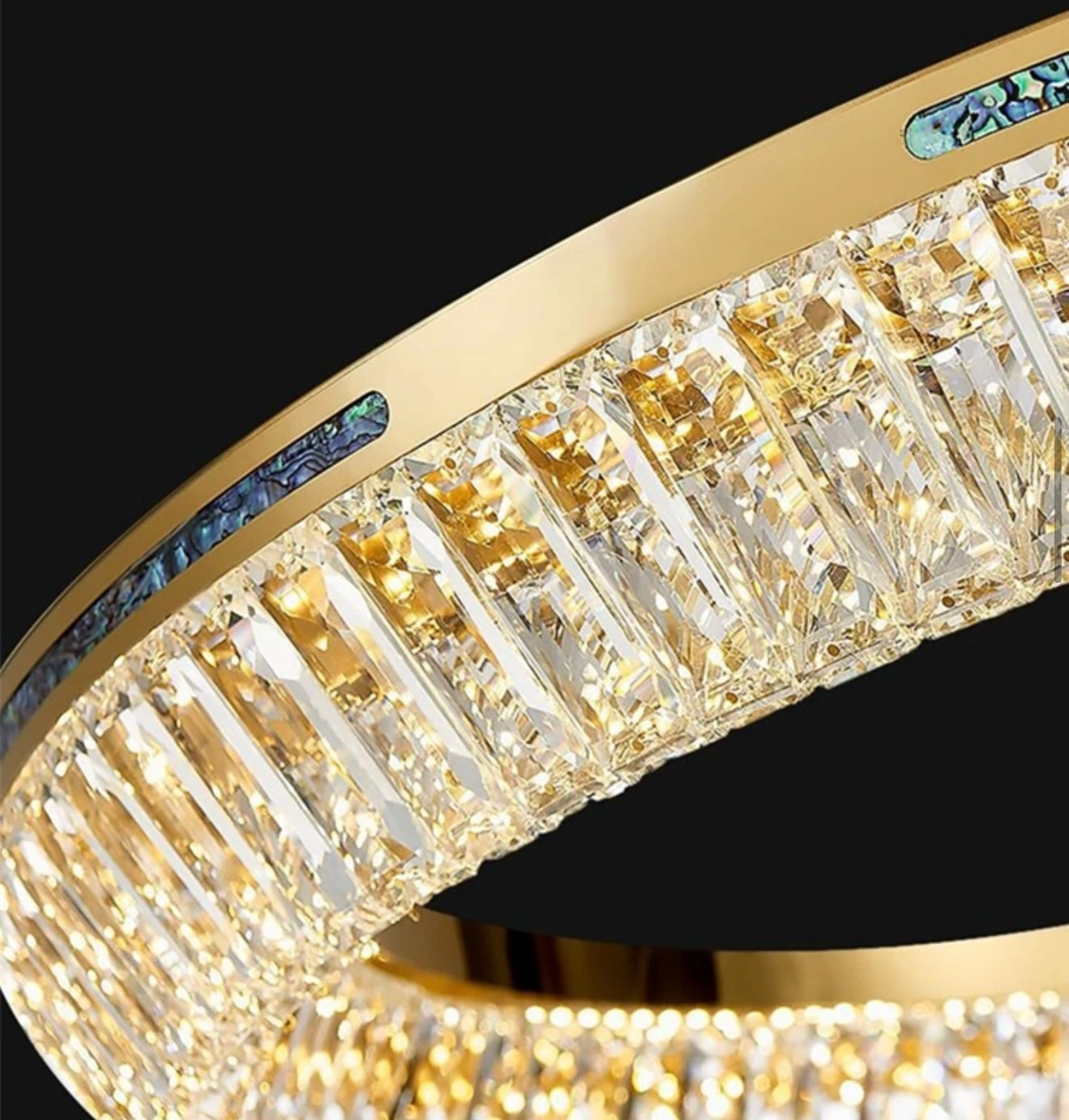 Żyrandol modern ,złoty okrągły Led Luminare Celeste