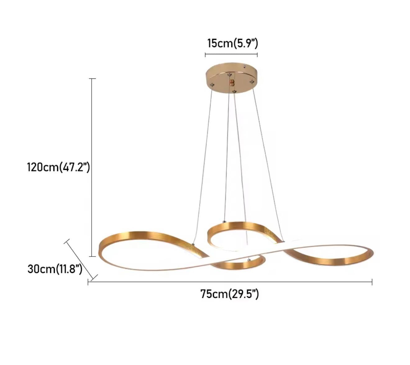 Żyrandol, elegancki nowoczesny złoty owalny led glamour Infinity Glow