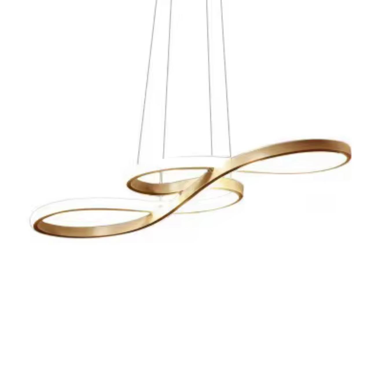 Żyrandol, elegancki nowoczesny złoty owalny led glamour Infinity Glow