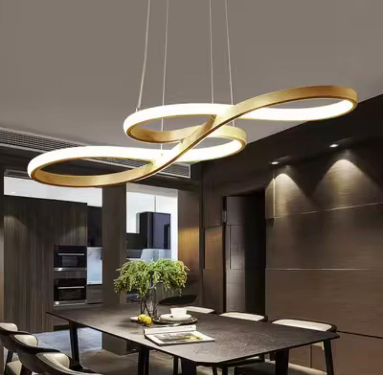 Żyrandol, elegancki nowoczesny złoty owalny led glamour Infinity Glow