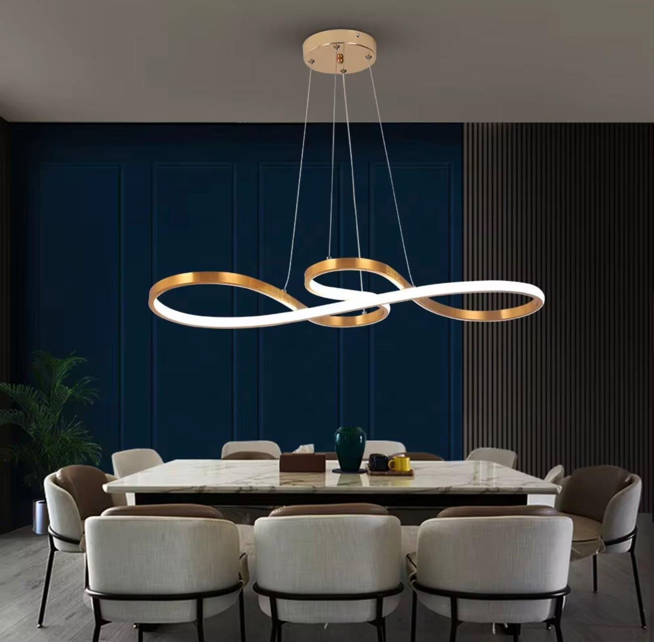 Żyrandol, elegancki nowoczesny złoty owalny led glamour Infinity Glow