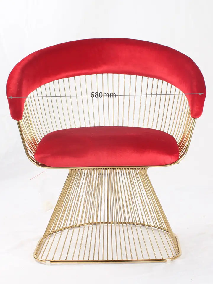 FOTEL LINDA czerwień + złoto