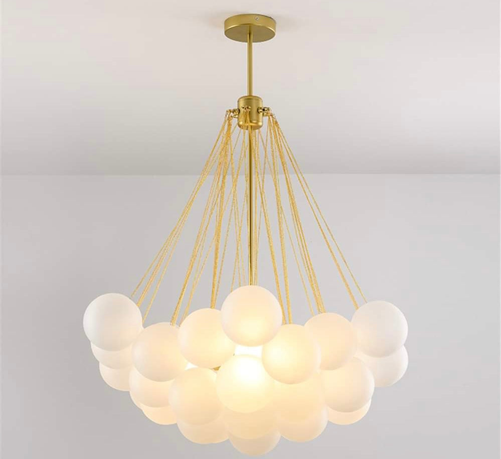 LAMPA wisząca 36 kul/kloszy GLAMOUR złota