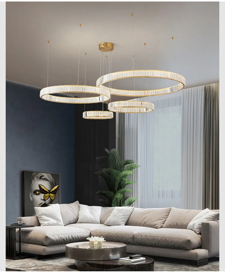 LAMPA ring kryształki 60cm