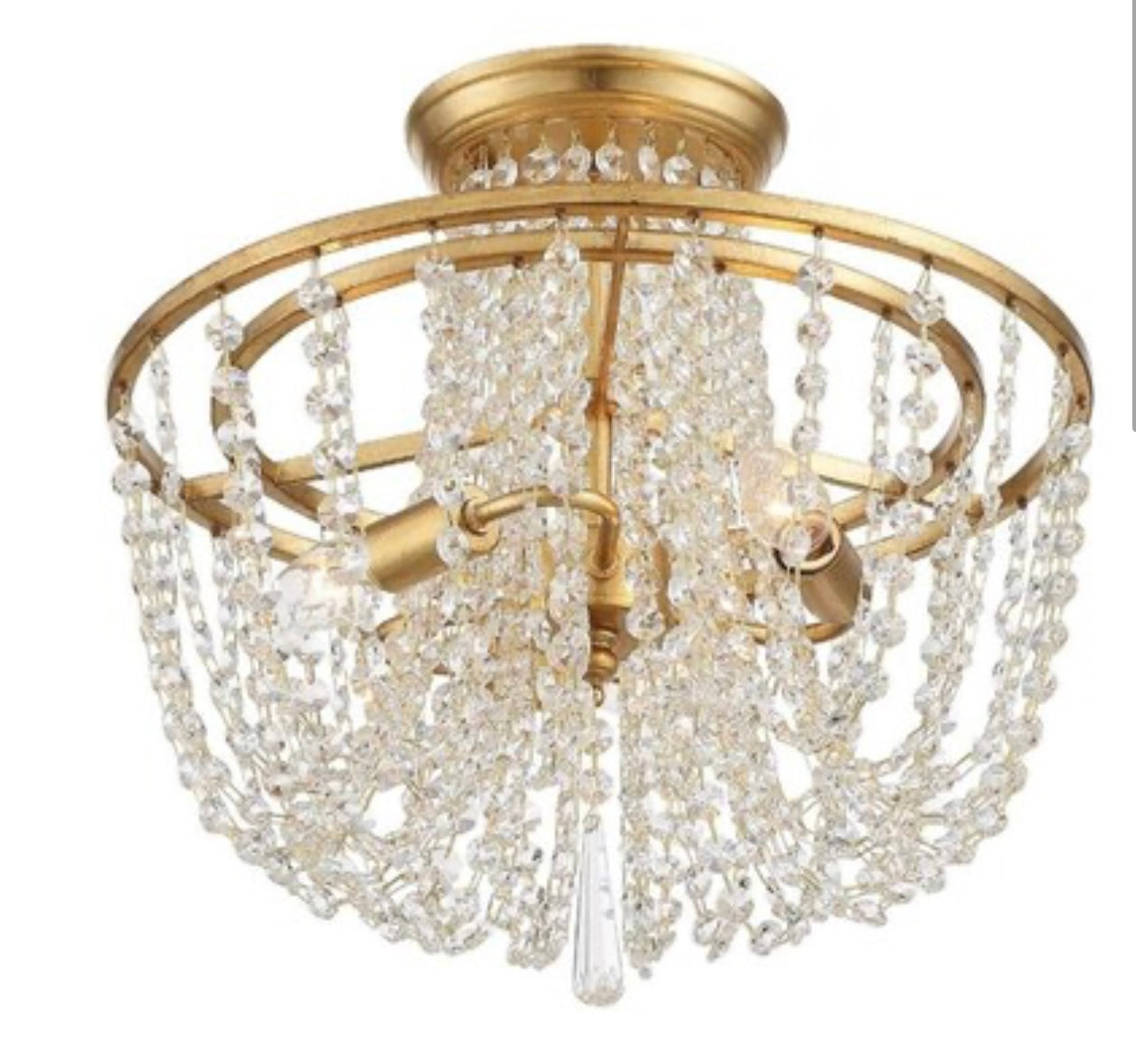 Luksusowy żyrandol Arcadia 15” – kryształowy blask glamour, złote wykończenie, 3xE12