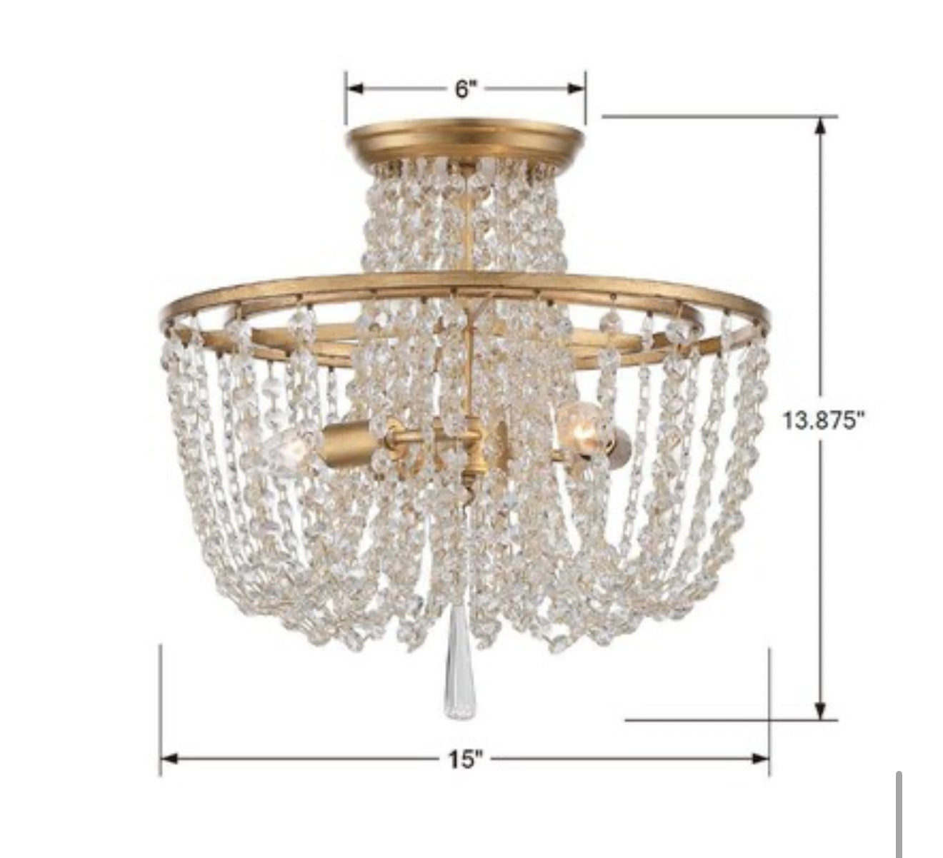 Luksusowy żyrandol Arcadia 15” – kryształowy blask glamour, złote wykończenie, 3xE12