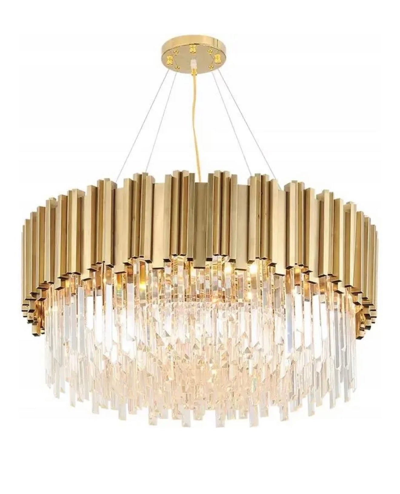 Żyrandol Royal Glow złoty nowoczesny kreatywny 60 cm E14