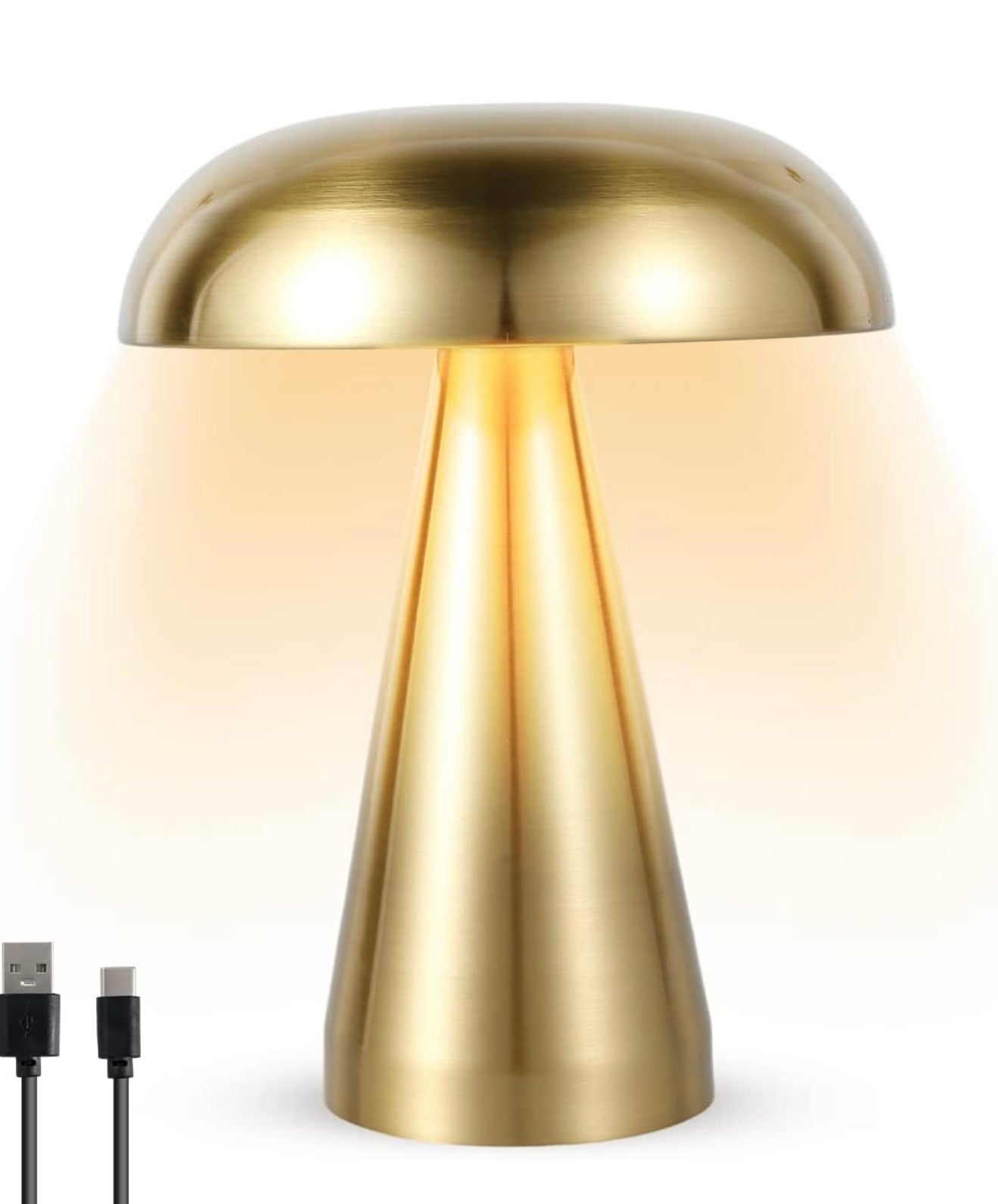 Lampa stołowa Golden Dome Mini LED, USB, ściemnianie, 3 kolory światła