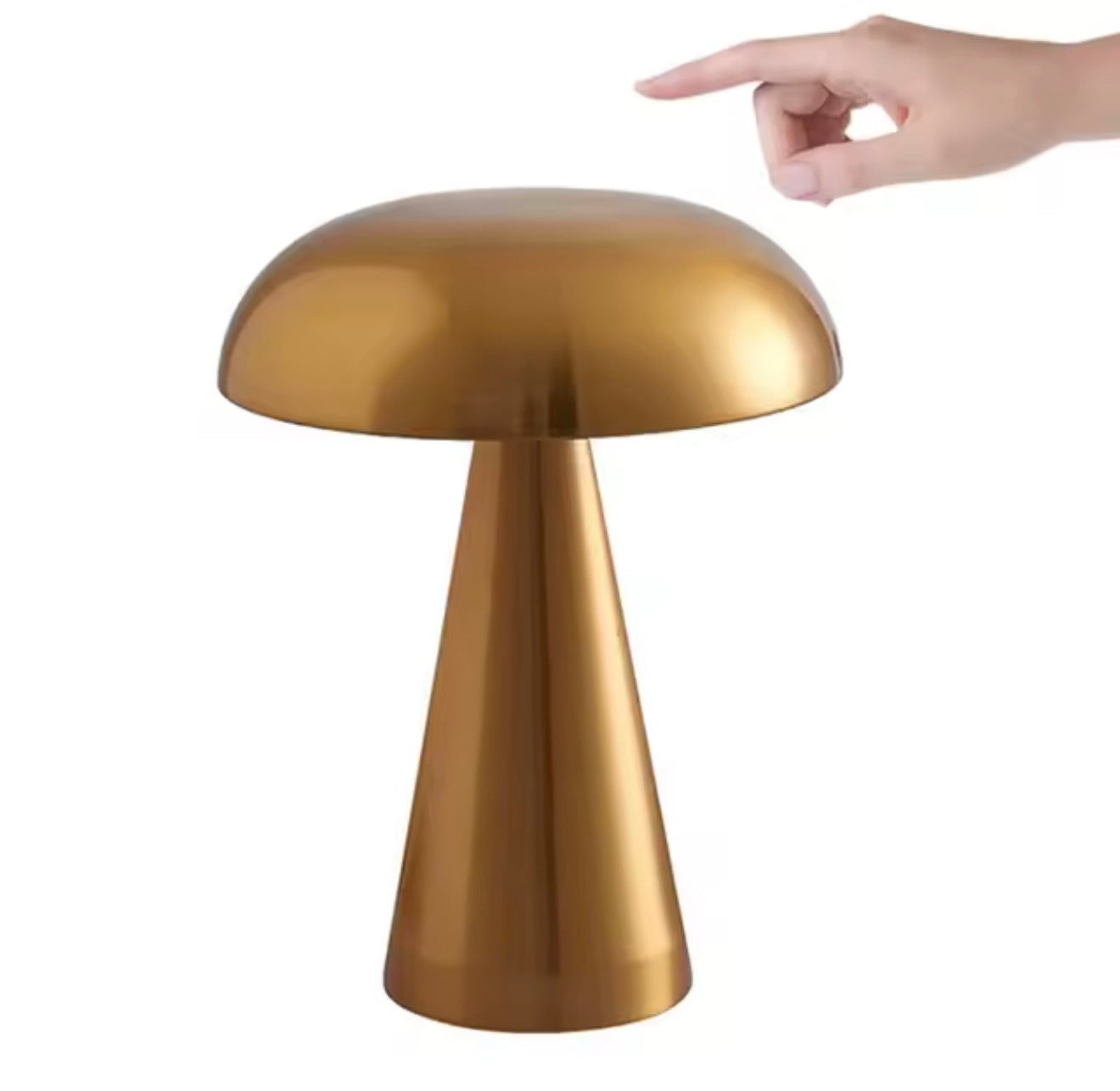 Lampa stołowa Golden Dome Mini LED, USB, ściemnianie, 3 kolory światła