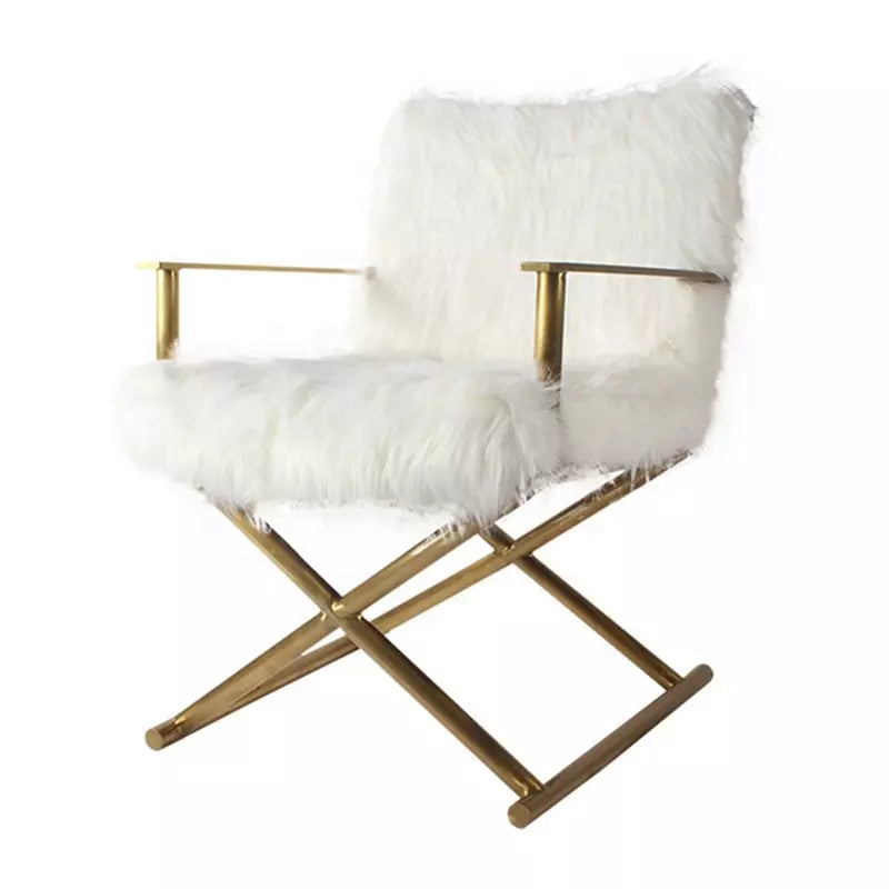 Krzesło LUNA białe futro